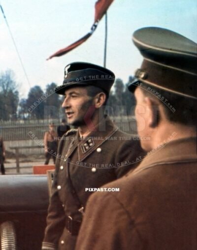 SA Commander. Lotz Ghetto Poland 1942. parade salute