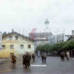 Sebastiani Brau, Marienplatz, Bad Aibling, Bavaria Germany 1945. 101st Cavalry Regiment