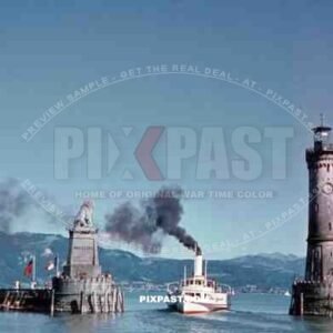 Ship entering Lindau harbour, Germany ~1940