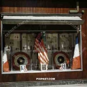 Shop front, Paris Celebrating their Liberation from German Occupation. 26 August 1944.
