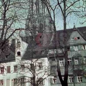 Shops and Munster Cathedral in Ulm, Germany 1939