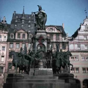 Siegesdenkmal at the market place in Leipzig, Germany 1940