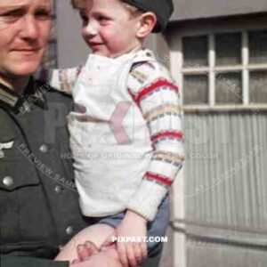 Soldier with his son in Leipzig, Germany 1940