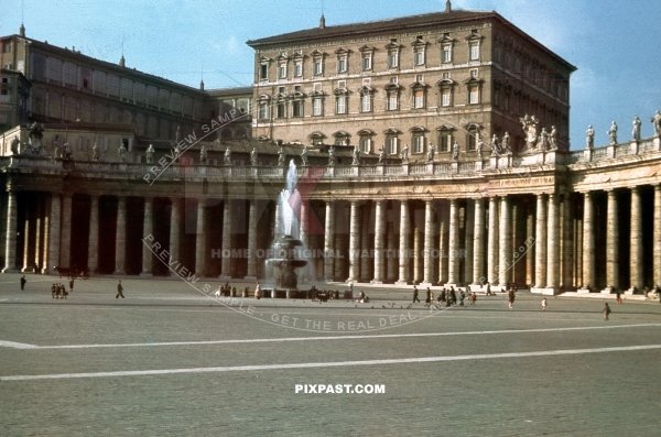 St. Peters Square. The Vatican in Vatican City. Rome Italy 1937