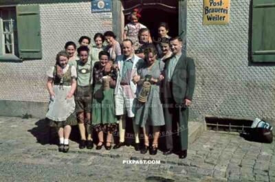 Staff and owners of the Post Brauerei Weiler in Allgau Bavaria Germany 1937.