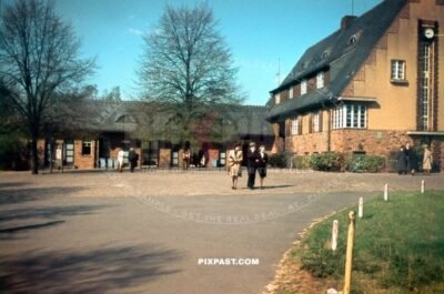 Strandbad Wannsee beside Berlin Germany 1945. Entrance to the lake beach of Wannsee.