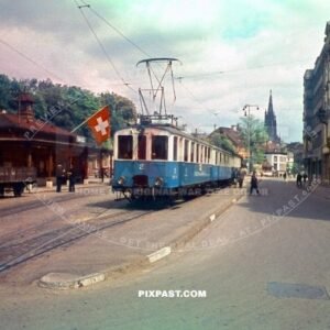 Strassenbahn Tram Number 2. Basel Switzerland 1945