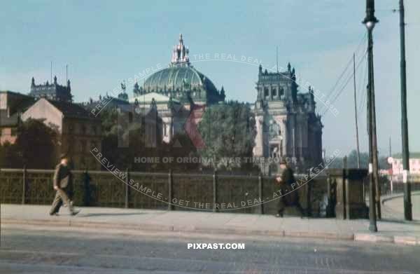 The Marschallbrucke Bridge near the Berlin Reichstag 1940. The Spree River.