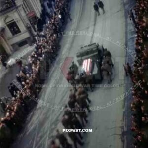 The Military Funeral of American General George S Patton in Heidelberg Germany 1945.