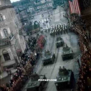 The Military Funeral of American General George S Patton in Heidelberg Germany 1945.