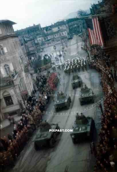 The Military Funeral of American General George S Patton in Heidelberg Germany 1945.
