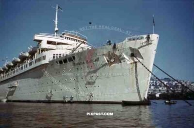 The Wilhelm Gustloff KDF Cruise Liner at the harbour of Genoa, Italy 1939
