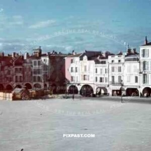 Town square market place town La Rochelle France 1940