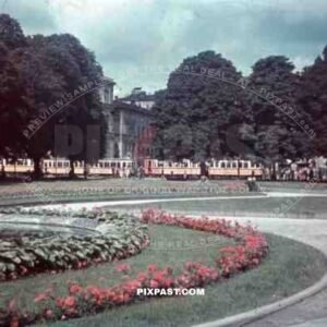 Tram at the Schlossplatz in Stuttgart, Germany ~1940