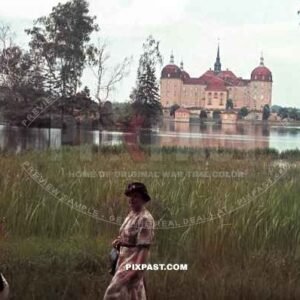Two ladies doing a day trip to Schloss Moritzburg near Dresden 1939