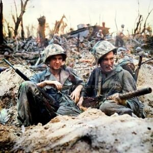 US Army soldiers fighting in the Peleliu Islands July 14, 1944.