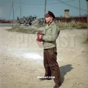USAAF Air Force office playing baseball in Rattlesden England 1943. Lockheed P-38 Lightning .322nd Bomb Group Medium.