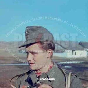 Unknown German War Reporter Photographer with Leica Camera. Russia 1943