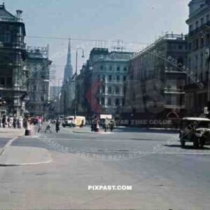 Vienna Austria 1938 agfacolor taxi city church posters