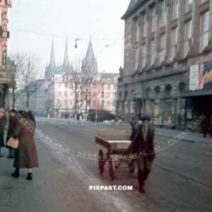 Vienna Austria 1939. Main Street with UFA Cinema showing the film Kongo Express