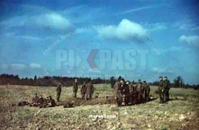 WW2 Russia 1941 summer 19th panzer division Russian pow prisoners grave duty digging shooting