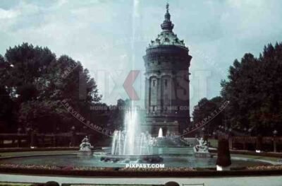 Water Tower, Brunnenanlage, Park, Friedrichsplatz, Mannheim, Baden Württemberg, 1939