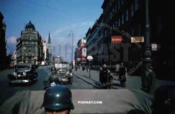 Wehrmacht convoy at the Praterstraße in Vienna, Austria ~1938