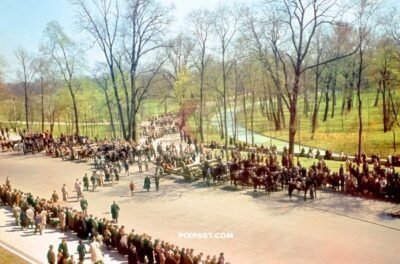Wehrmacht music band assemble for Hitlers Birthday military parade beside Haus Der Deutsche Kunst Munich April 20 1939
