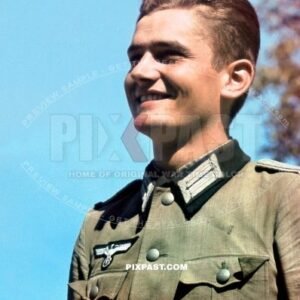Wehrmacht officer of the 59th Reconnaissance Battalion. 8th Panzer Division. Russia August 1942. Green Jager pipping