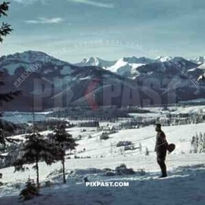 Wehrmacht officer overlooking a valley near Zakopane, Poland 1940