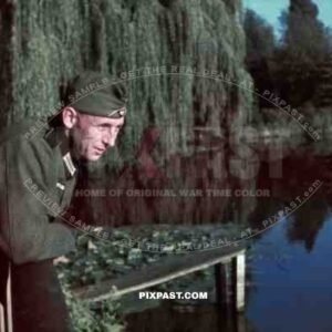 Wehrmacht soldier at the park in Berlin, Germany ~1940