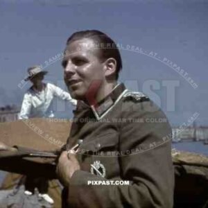 Wehrmacht soldier on a boat in Venice, Italy 1943