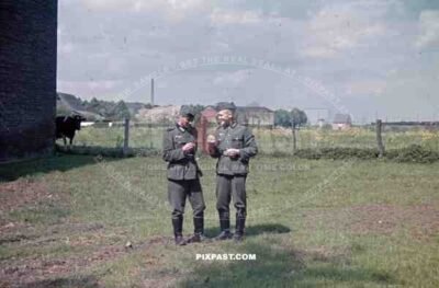 Wehrmacht soldiers in Niederaußem, Germany 1940