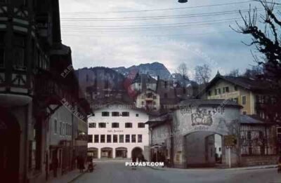 Weihnachtsschützenplatz at the Maximilianstrasse in Berchtesgaden, Germany 1941