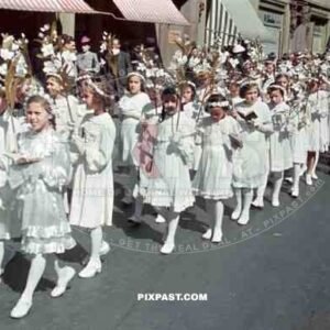 Wurzburg, Germany, 8.6.1939, Fronleichnam, Corpus Christi. Catholic Religious Parade,