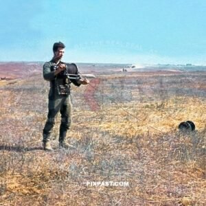 Young German soldier wheeling out new radio cables along Russian fields. Stalingrad 1942.  297 Infantry Division