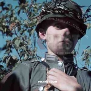 Young german boy dressed in army costume, Germany 1937.