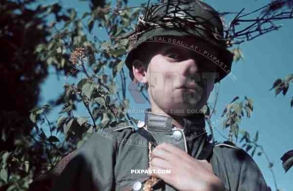 Young german boy dressed in army costume, Germany 1937.