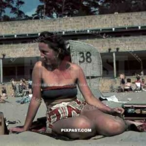 Young woman on beach, Strandbad Wannsee, Berlin 1940.