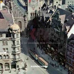 Zodiac Clock Tower, old town hall, Marienplatz, Munich, 1939, Alte Rathaus München. Heilig Geist, Kirche, Viktualienmark