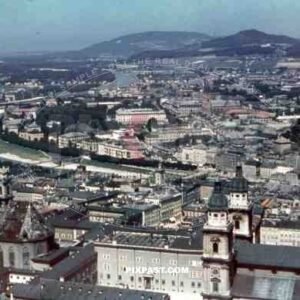 aerial photograph of Salzburg, Austria 1940