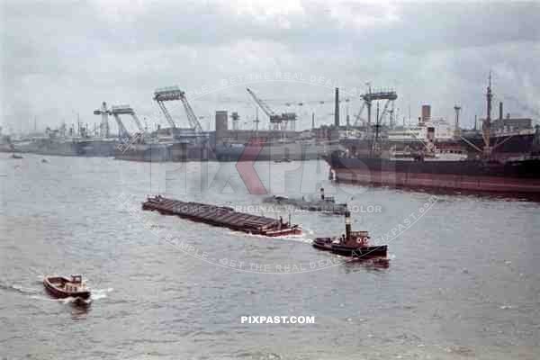 at the Hamburg harbour, Germany ~1940