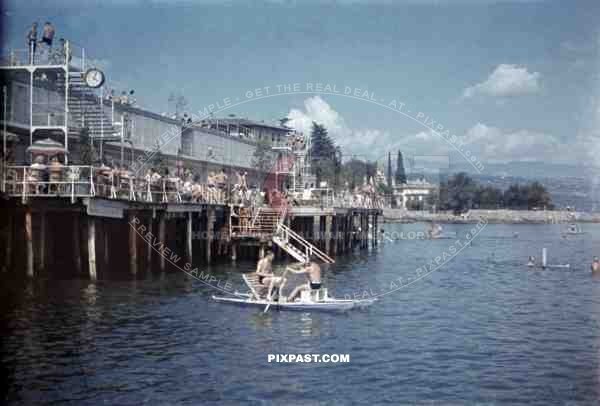 bathing beach in Opatija, Croatia 1941