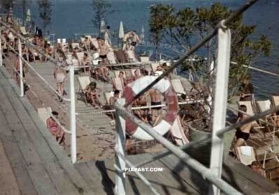 bathing beach in Opatija, Croatia 1941