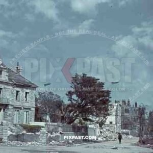 bombed buildings in Saint Nazaire, France 1942
