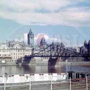 bridge "Eiserner Steg" over the river Main in Frankfurt, Germany 1940