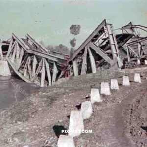 broken rail bridge near Belgrade, Serbia ~1941