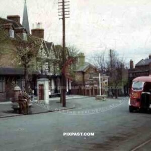 bus at the High Street in Cleobury, England ~1944
