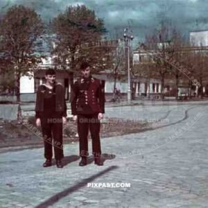 bus station at Cours de Chazelles in Lorient, France ~1940