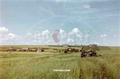 camouflaged radio car Horch 901 near Riwne, Ukraine 1941